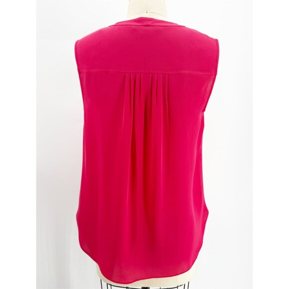 Diane von Furstenberg Silk V-Neck Pink Sleeveless Blouse Top S - Picture 3 of 7